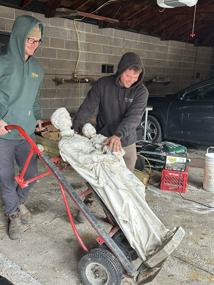 St. Joseph statue removal for refurbishment